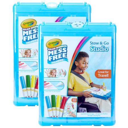 Crayola Color Wonder Mess Free Stow + Go Studio Travel Kit, PK2 752580
